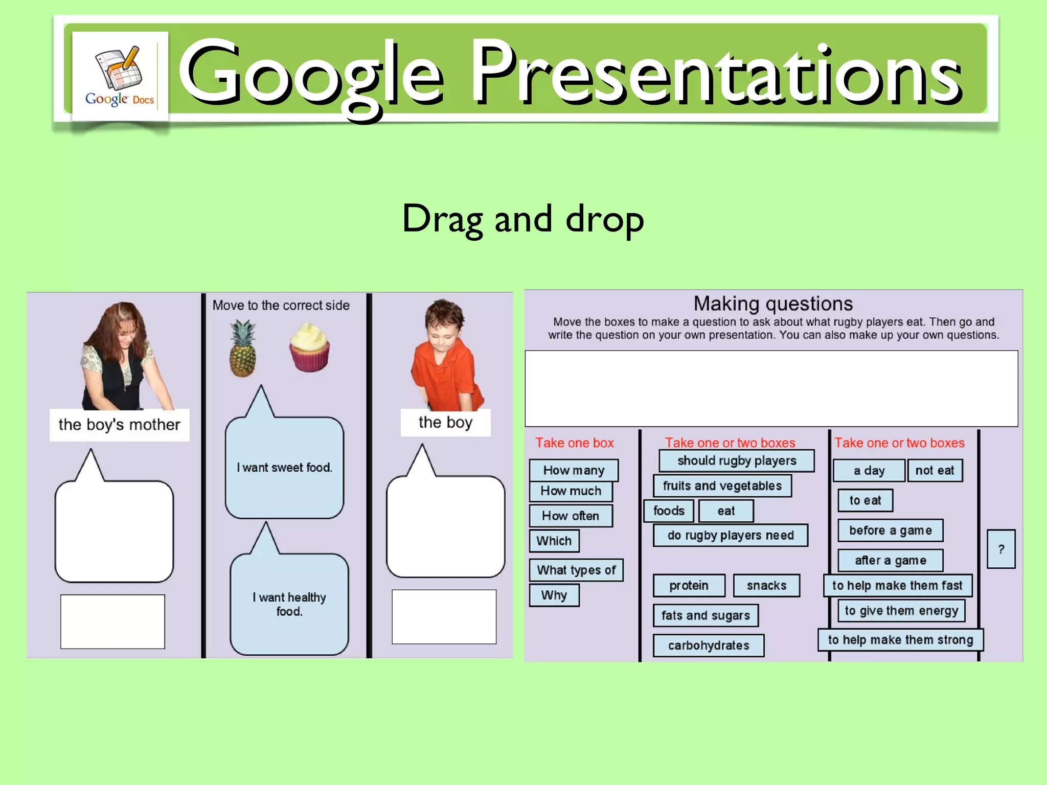 Drag and drop Google Presentations