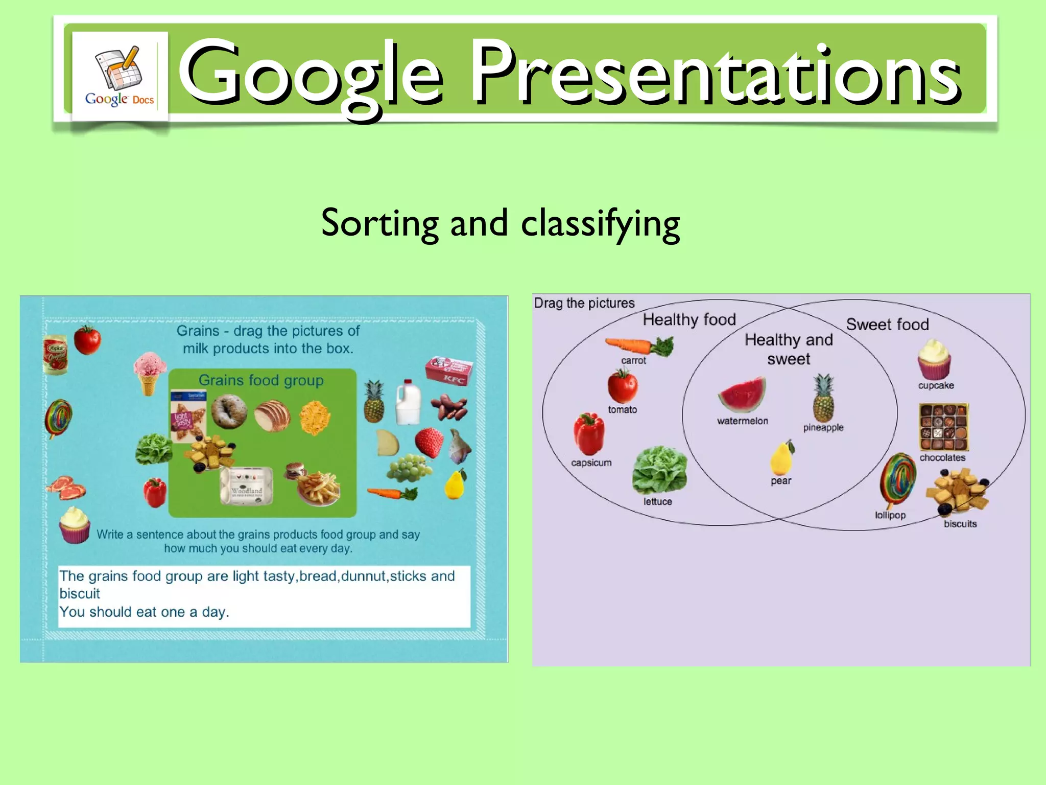 Sorting and classifying Google Presentations