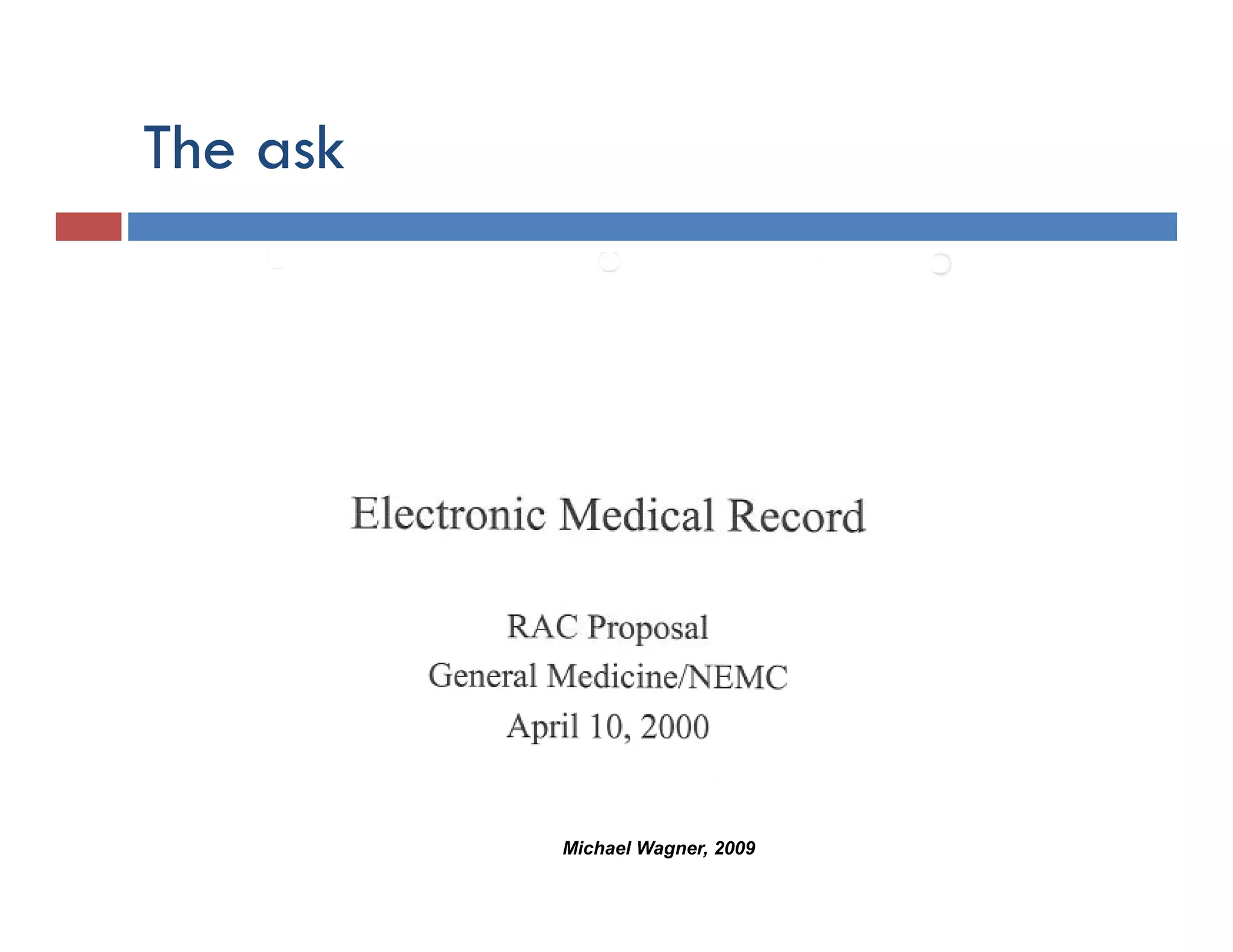 The ask




          Michael Wagner, 2009
 