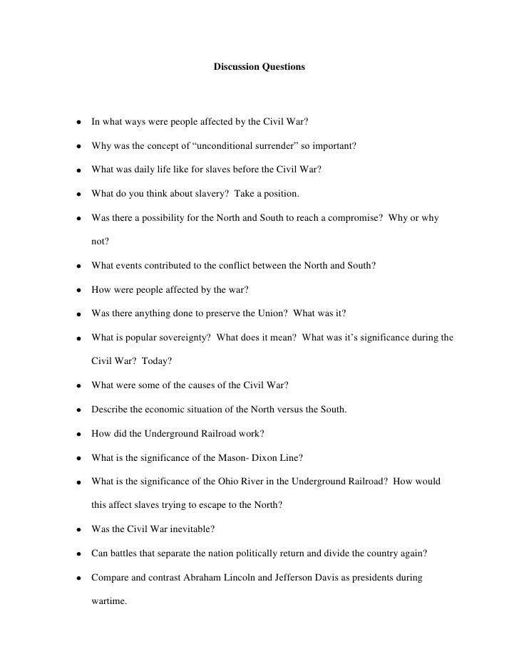 Civil war questions quizlet picture