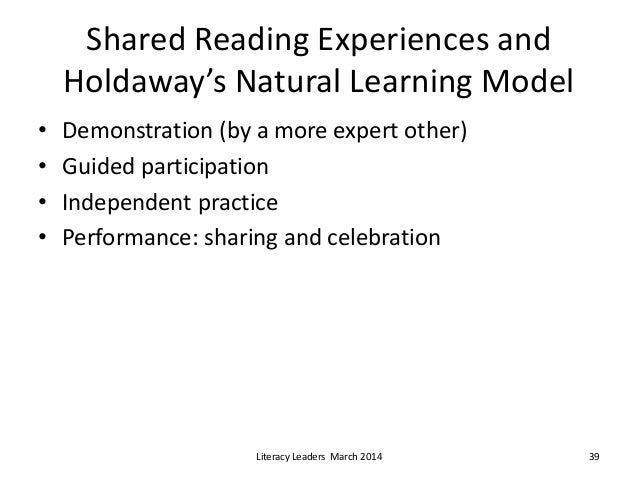 Holdaway S Natural Learning Model Holdaway S Natural Learning Model