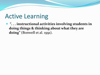 Engaging student in active learning | PPTX