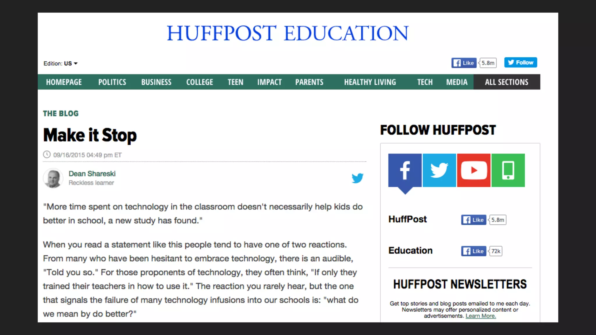April 25, 2014
Dear Kindergarten Parents and Guardians,
We hope this letter serves to help you better understand how the demands of the
21st century are changing schools, and, more speciﬁcally, to clarify,
misperceptions about the Kindergarten show…. Although the movement toward
more rigorous learning standards has been in the national news for more than
a decade, the changing face of education is beginning to feel unsettling for some
people. What and how we teach is changing to meet the demands of a changing
world.
The reason for eliminating the Kindergarten show is simple. We are responsible
for preparing children for college and career .…
 