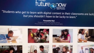 WILL TECHNOLOGY SAVE US?
"More time spent on technology in the classroom
doesn't necessarily help kids do better in school, a new
study has found."
 