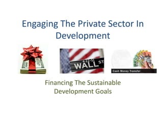 Engaging The Private Sector In
Development
Financing The Sustainable
Development Goals
 