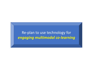 Re-plan to use technology for
engaging multimodal co-learning
 