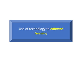 Use of technology to enhance
learning
 
