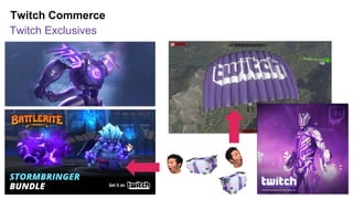 Amazon GDC
Twitch Commerce
Twitch Exclusives
 