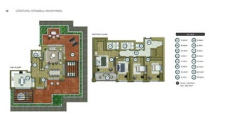 01
02
03
04
05
06
12 GÖKTÜRK; ISTANBUL REDEFINED
07
08
09
10
11
12
15
16
13 14
4+1 B-D
01
02
10.60m2
18.45m2
03 33.35m2
2.99m2
12.29m2
04
05
15.56m2
06
22.40m2
07
08 6.73m2
4.86m2
09
2.16m2
10
3.18m2
9.08m2
11
12
38.82m2
15 62.14m2
16
15.91m2
13
5.44m2
14
T Gross: 330.83m2
Net: 263.55m2
TOP FLOOR
BOTTOM FLOOR
 