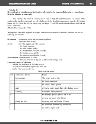 MODUL ENGLISH CEC 2 SMP | DOCX