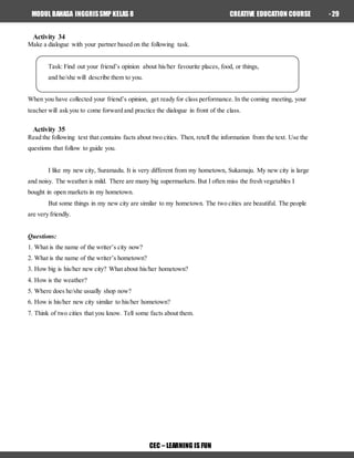 MODUL ENGLISH CEC 2 SMP | DOCX