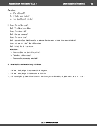 MODUL ENGLISH CEC 2 SMP | DOCX