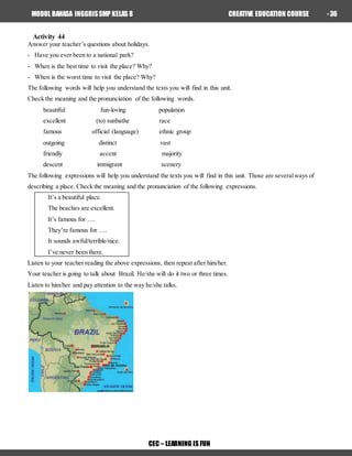 MODUL ENGLISH CEC 2 SMP | DOCX