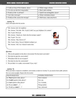MODUL ENGLISH CEC 2 SMP | DOCX
