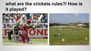 what are the crickets rules?/ How is
it played?