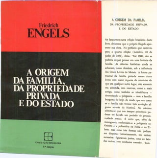 Engels, friedrich. a origem da família, da propriedade privada e do estado