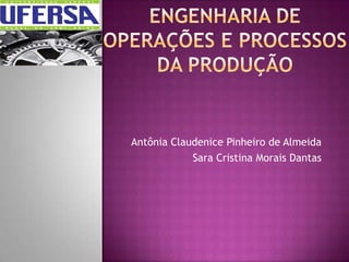 Antônia Claudenice Pinheiro de Almeida
            Sara Cristina Morais Dantas
 