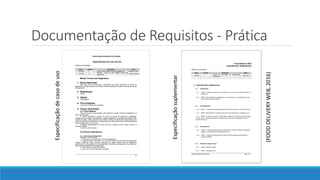 Documentação de Requisitos - Prática
Especificaçãodecasodeuso
Especificaçãosuplementar
(FOODDELIVERYWEB,2016)
 