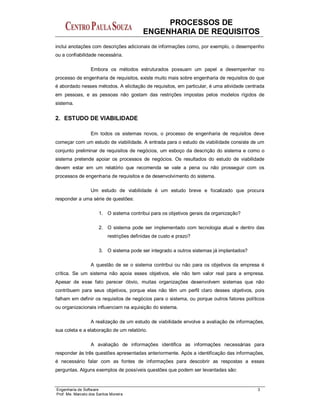 Engenharia de software i 3 - processos de engenharia de requisitos | PDF