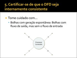    Tome cuidado com...
     Bolhas com geração espontânea: Bolhas com
     fluxo de saída, mas sem o fluxo de entrada
 