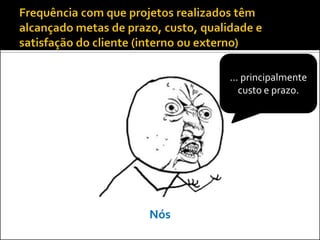 ... principalmente
         custo e prazo.




Nós
 