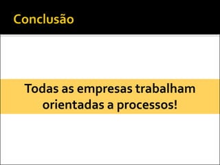 Todas as empresas trabalham
  orientadas a processos!
 
