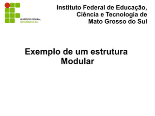 Instituto Federal de Educação,
               Ciência e Tecnologia de
                   Mato Grosso do Sul



Exemplo de um estrutura
       Modular
 