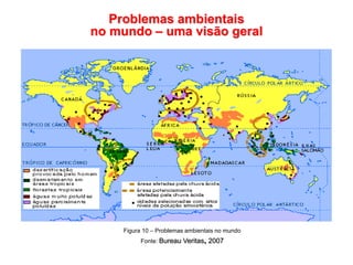 Problemas ambientais
no mundo – uma visão geral
Figura 10 – Problemas ambientais no mundo
Fonte: Bureau Veritas, 2007
 