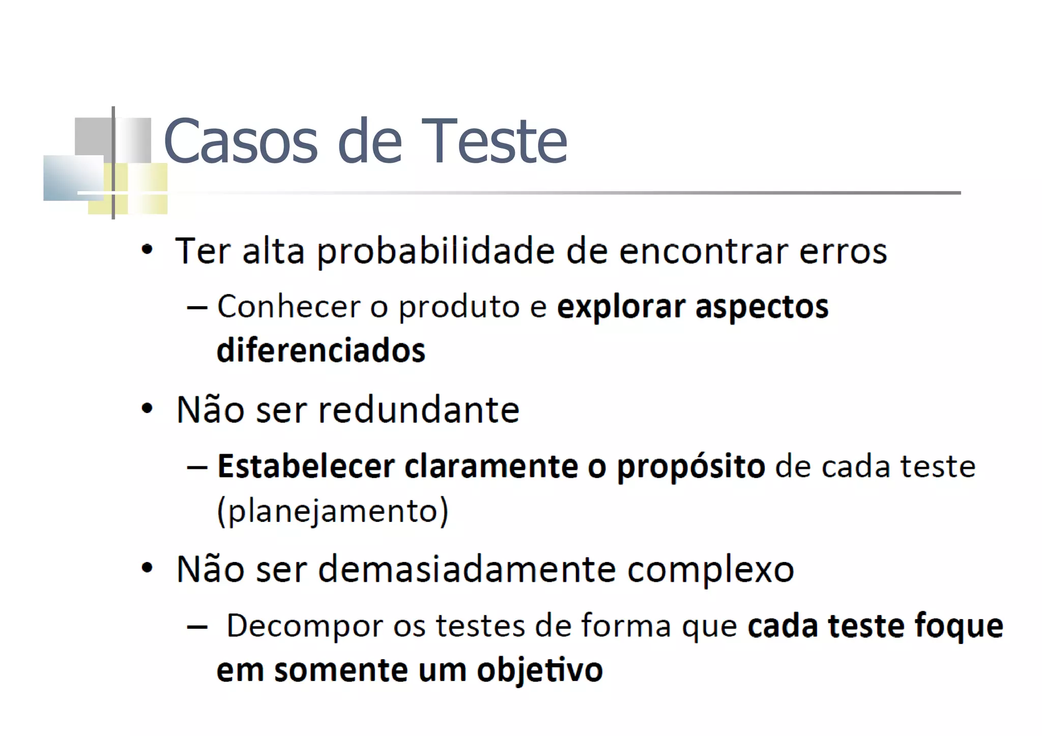 Casos de Teste
 