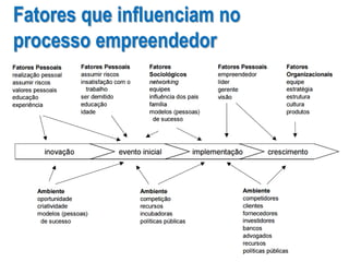 Fatores que influenciam no
processo empreendedor
 