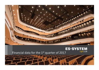 Financial data for the 1st quarter of 2017
 