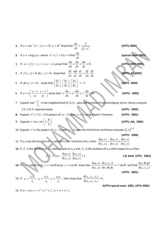 Engg. math 1 question bank by mohammad imran | PDF