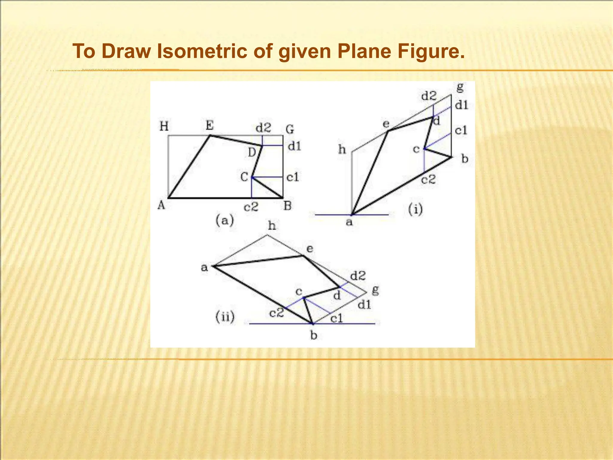 To Draw Isometric of given Plane Figure.
 