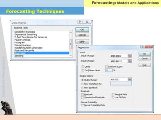 OperationsManagement Forecasting: Models and Applications
Forecasting Techniques
 