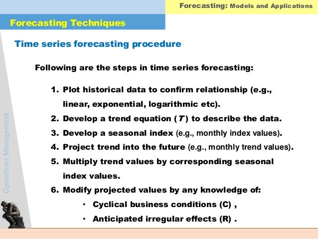 Forecasting Models Their Applications