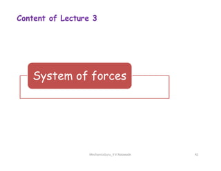 Content of Lecture 3
System of forces
MechanicsGuru_V V Nalawade 42
 