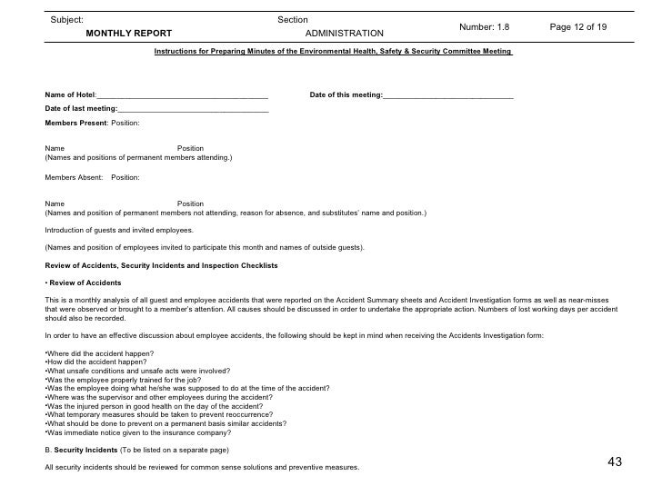 engineering sop sample hotel guest incident report form