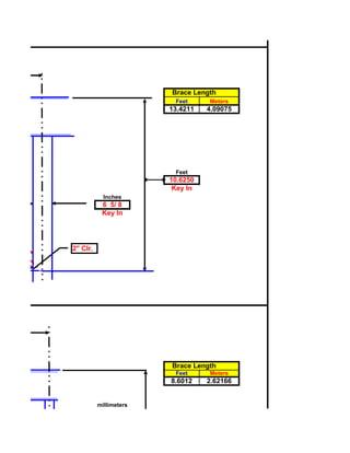 Brace Length
                         Feet     Meters
                        13.4211   4.09075




                         Feet
                        10.6250
                         Key In
            Inches
           6 5/ 8
           Key In




2" Clr.




                        Brace Length
                         Feet     Meters
                        8.6012    2.62166


          millimeters
 