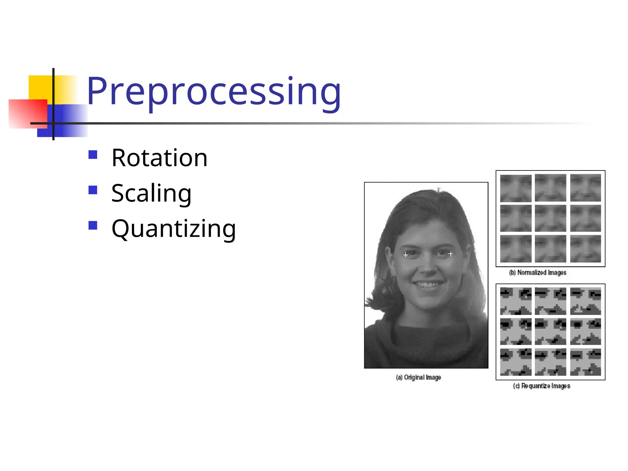 Preprocessing  Rotation  Scaling  Quantizing 
