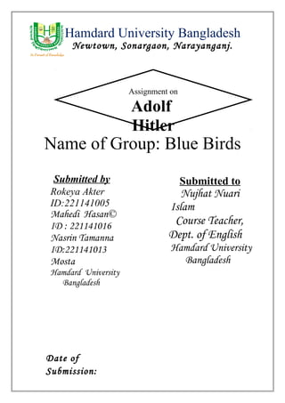 Group Assignment Front Page