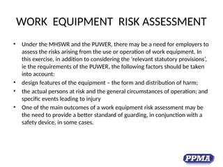 Puwer R. Assessment Example ENGG SAFETY.ppt, puwer, loler, equipmemt | PPTX
