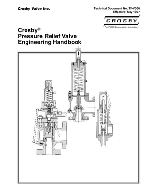Technical Document No. TP-V300
Effective: May 1997
Crosby®
Pressure Relief Valve
Engineering Handbook
Crosby Valve Inc.
An FMC Corporation subsidiary
COV/CON.PM6 9/22/97, 7:56 AM1
Table of Contents
 