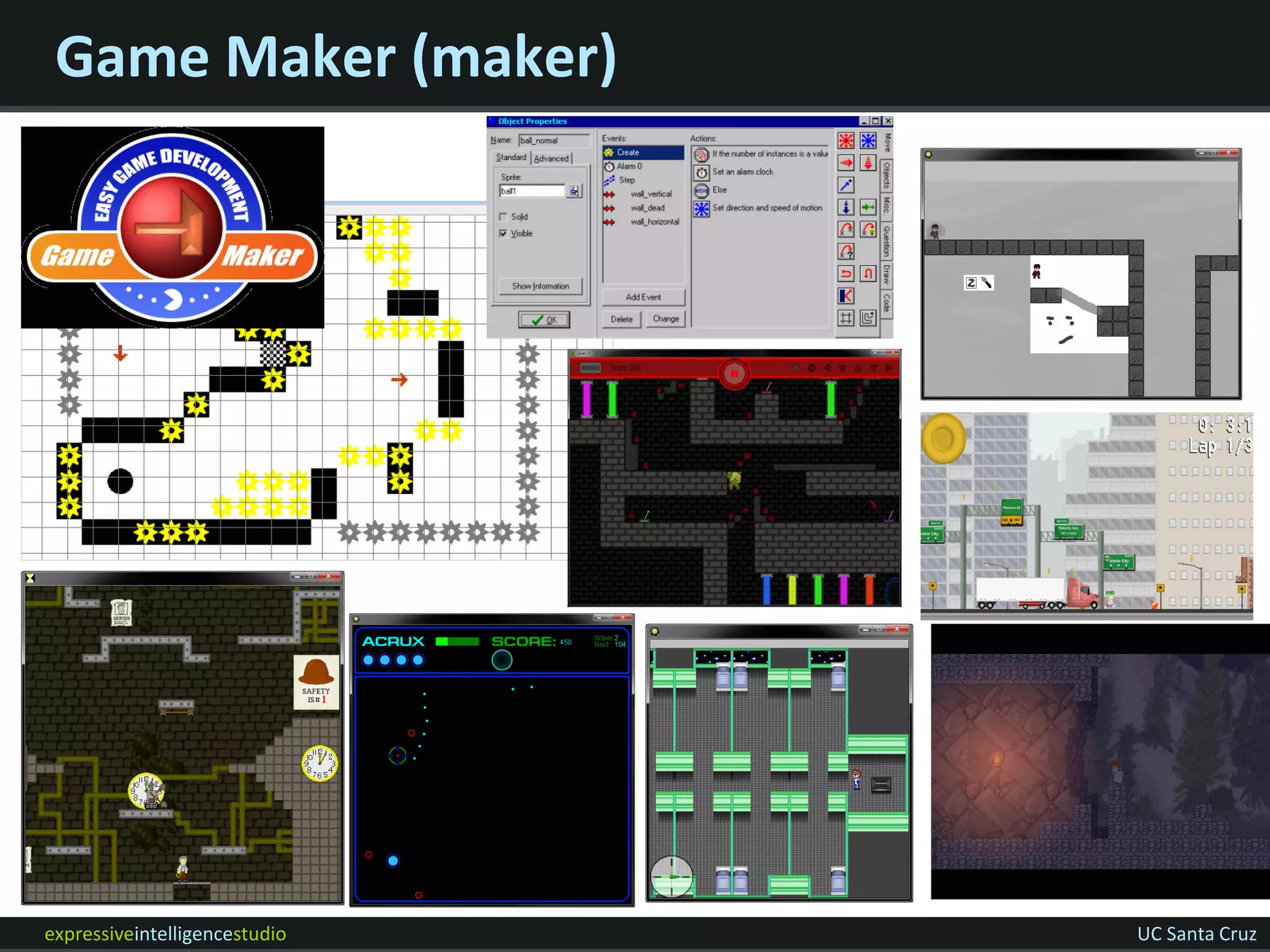 Game Maker (maker)




expressiveintelligencestudio   UC Santa Cruz
 