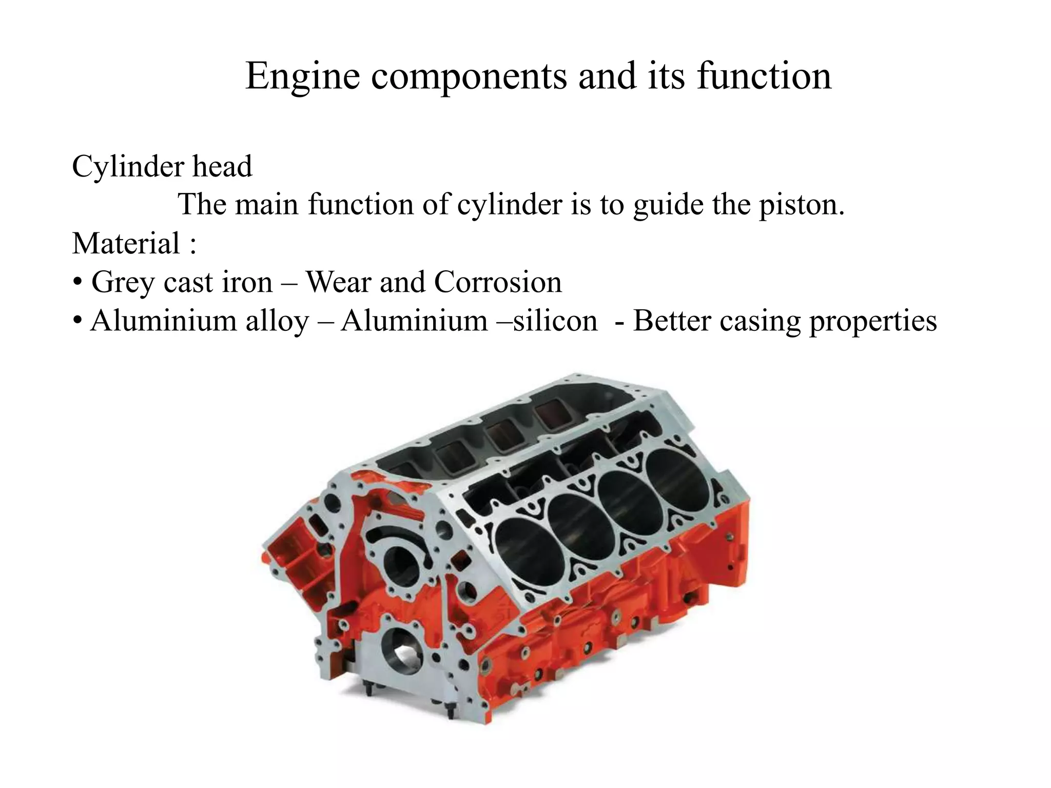 Engine Icomponents IC Engine components and functions | PPTX