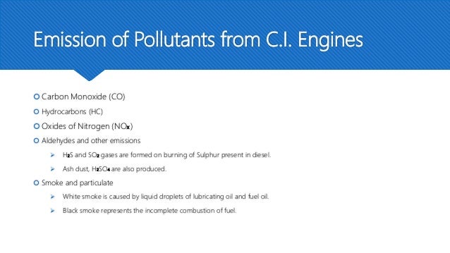 Engine Emission And Their Control