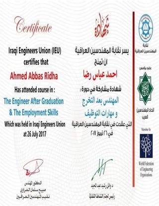 The Engineer After Graduation And Employment Skills Certificate