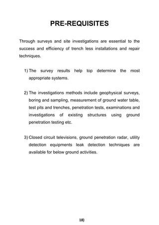 Trench less Technology | PDF
