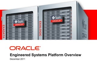 <Insert Picture Here>




Engineered Systems Platform Overview
December 2011
 