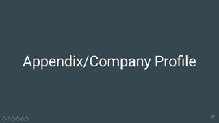 Appendix/Company Proﬁle
29
 