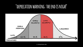 "deprecationwarning:theendisnigh!"
© J. Michael McGarr, 2018
 